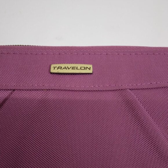 TRAVELON Wristlet Wallet Full Zip Purple Pink Clutch - Picture 9 of 11